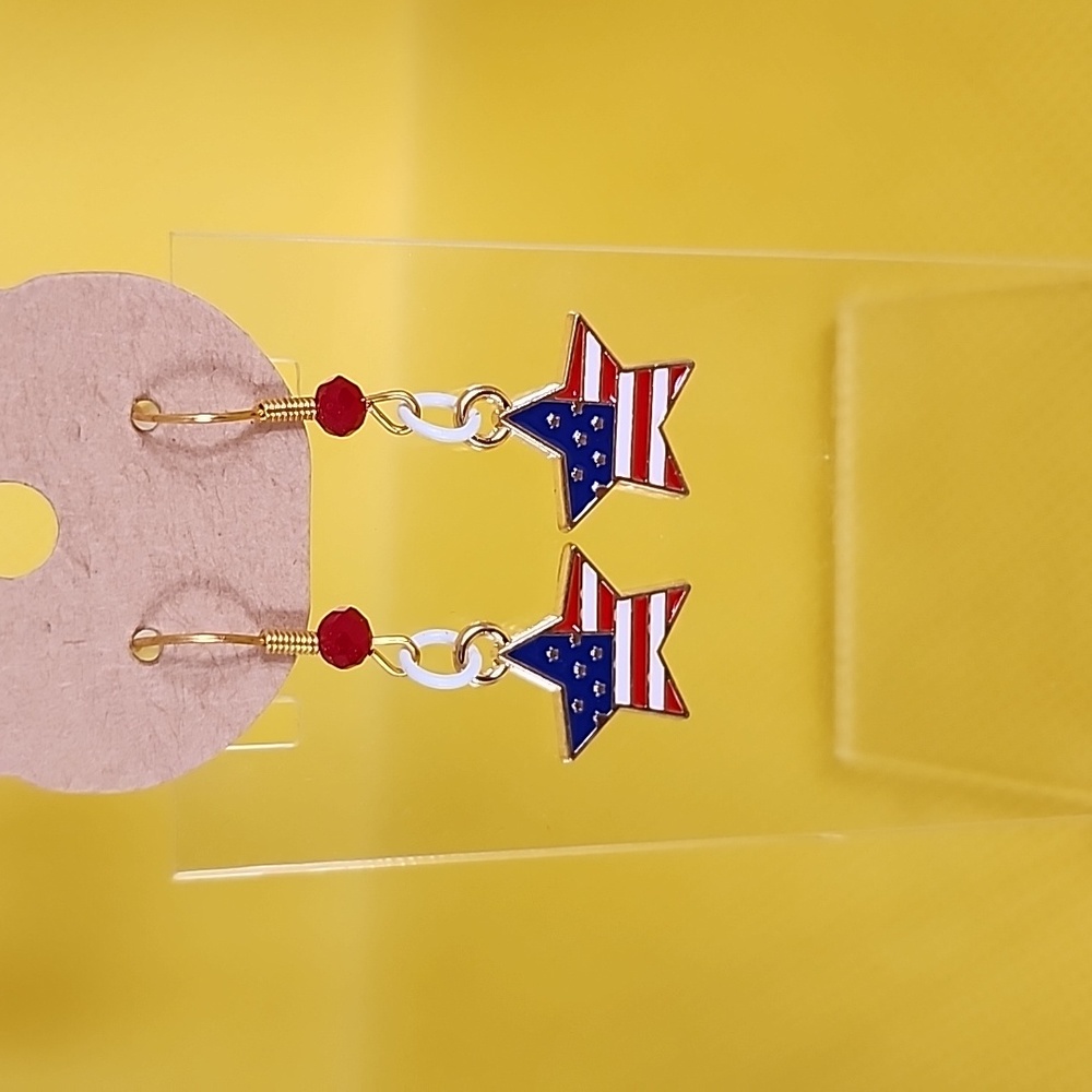 Flag star earrings